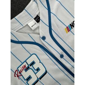 NASCAR Racing Team Number 53‎ Pinstripe Baseball Jersey Mens Size Large NWT